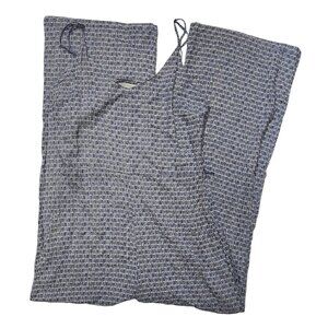 Daisy Fuentes Women's Blue/White Side Zip Romper Size L